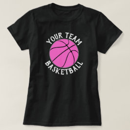 Roze Basketbalteam, naam speler & Jersey nummer T-shirt