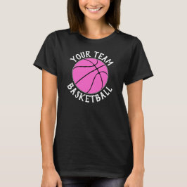 Roze Basketbalteam, naam speler & Jersey nummer T-shirt