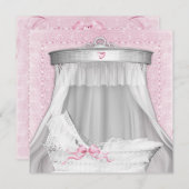 Roze Bassinet Baby shower Kaart (Voorkant / Achterkant)