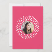 Roze Bat Mitswa Photo Bold Cool Starburst Groovy Kaart (Achterkant)