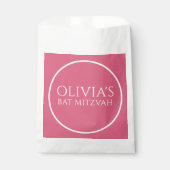 Roze Bat Mitzvah Favor Zakje (Voorkant)