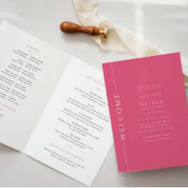 Roze Bat Mitzvah Gevouwen Programmaboekje Programma
