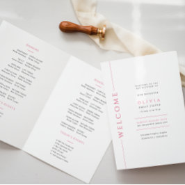 Roze Bat Mitzvah Vouwprogramma Boekje Programma