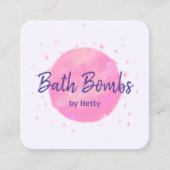 Roze Bath Bomb Calling Card Contactkaartje (Voorkant)