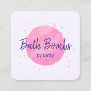 Roze Bath Bomb Calling Card Contactkaartje