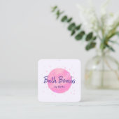 Roze Bath Bomb Calling Card Contactkaartje (Staand voorkant)