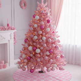 Roze Bauble Vakantie Ornament Kerstpatroon Kerstboom Rok