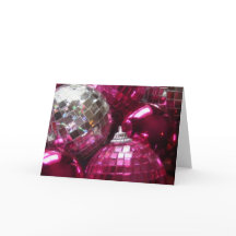 Roze Baubles-begroetingskaart