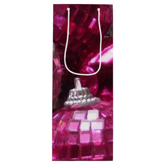 Roze Baubles cadeauwijn Wijn Cadeautas (Voorkant)