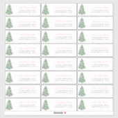 Roze Baubles Holiday Tree Adresetiketten Sticker (Vel)
