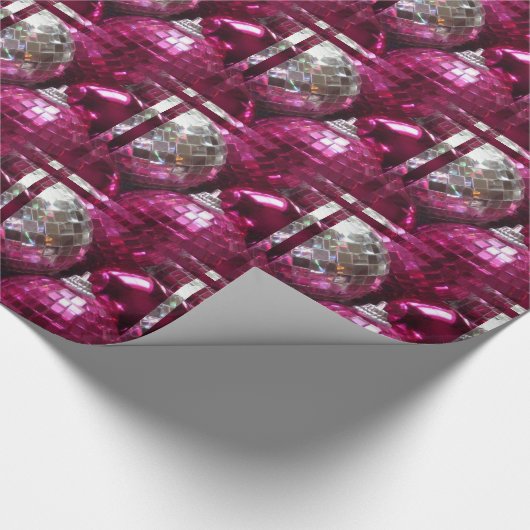 Roze Baubles inpakpapier (Hoek)