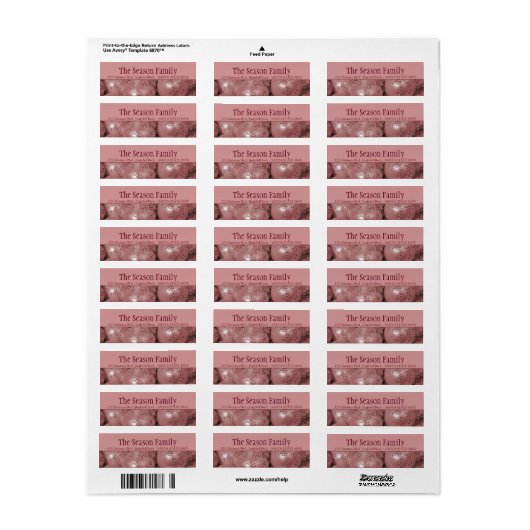 Roze baubles kerstadres etiket (Full Sheet)