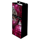 Roze Baubles Merry kerstcadeazak wijn zwarte wijn Wijn Cadeautas (Voorkant Gekanteld)