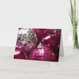 Roze Baubles 'Merry Kerstmis'-cadeaukaart Feestdagen Kaart