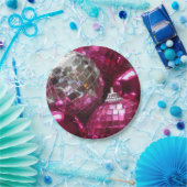 Roze Baubles papieren borden Papieren Bordje (Feest)