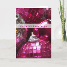 Roze Baubles 'Sason's Greetings'-kaartportret Feestdagen Kaart