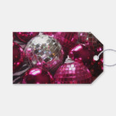 Roze Baubles Tekstcadeau label zwart Cadeaulabel (Voorkant (Horizontaal))
