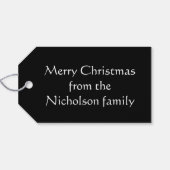 Roze Baubles Tekstcadeau label zwart Cadeaulabel (Achterkant Horizontaal)