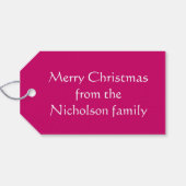 Roze Baubles Tekstcadeau labels roze Cadeaulabel (Achterkant Horizontaal)