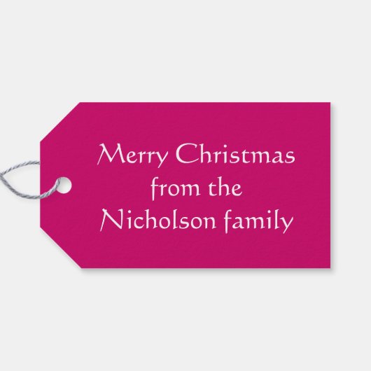 Roze Baubles Tekstcadeau labels roze Cadeaulabel (Achterkant Horizontaal)