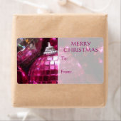 Roze Baubles... Vanaf 'gift label label roze tekst (Insitu)