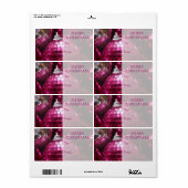 Roze Baubles... Vanaf 'gift label label roze tekst (Full Sheet)