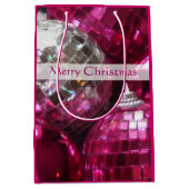 Roze Baubles Verry kerstcadeautas medium Medium Cadeauzakje (Voorkant)