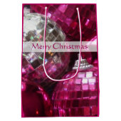 Roze Baubles Verry kerstcadeautas medium Medium Cadeauzakje (Achterkant)