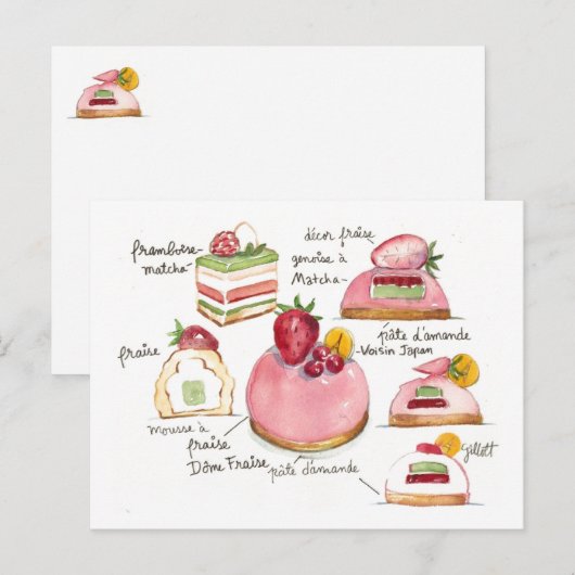 Roze Bavoirois Briefkaart (Voorkant / Achterkant)