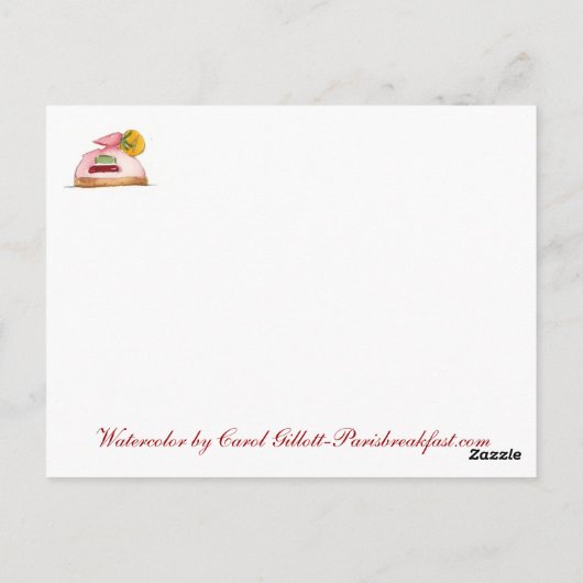 Roze Bavoirois Briefkaart (Achterkant)