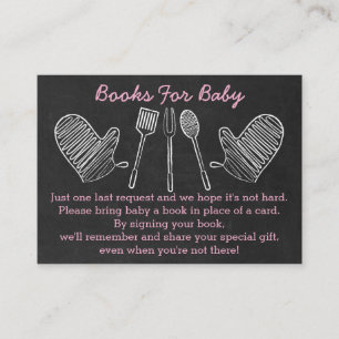 Roze BBQ Baby shower Book Request Cards Informatiekaartje