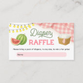 Roze BBQ Baby shower Luier Raffle Informatiekaartje (Voorkant)