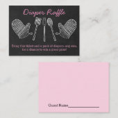 Roze BBQ Baby shower Luier Raffle Tickets Informatiekaartje (Voorkant / Achterkant)