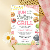 Roze BBQ Baby shower Uitnodiging - Bun in de oven