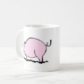 Roze BBQ Pig Cartoon Koffiemok (Voorkant links)