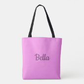 Roze beagle Dog met Pawprint en aangepaste naam Tote Bag (Achterkant)