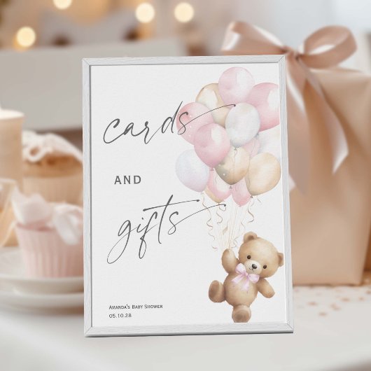 Roze Bealy wachten, Kaarten en Gifts Meisje Douche Poster