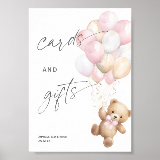 Roze Bealy wachten, Kaarten en Gifts Meisje Douche Poster (Voorkant)