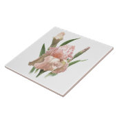  Roze Bearded Iris Bloem Botanische Kunst Tegeltje (Zijkant)