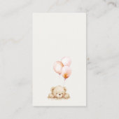 Roze Bearly Wait Ballon Luier Raffle Baby shower Informatiekaartje (Achterkant)