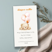Roze Bearly Wait Ballon Luier Raffle Baby shower Informatiekaartje