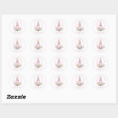 Roze Beatrix Potter Dierenthema Baby Shower Ronde Sticker (Vel)