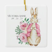 Roze Beatrix Potter Konijn Gepersonaliseerde Baby Keramisch Ornament (Voorkant)