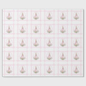 Roze Beatrix Potter Plaid Baby shower Cadeaupapier (Vlak)