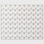 Roze Beatrix Potter Tulpen Bloemen Waterverf Cadeaupapier (Vlak)