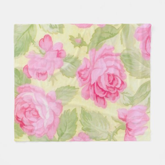 Roze Beauties Fleece Blanket (Voorkant (Horizontaal))
