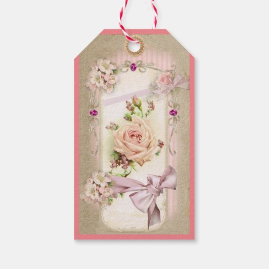 Roze beautje cadeaulabel (Achterkant)