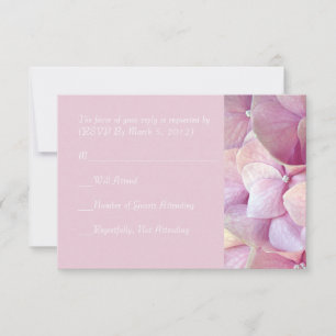 Roze Beauty Hortensia RSVP kaart