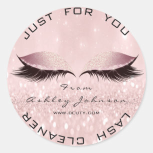 Roze Beauty Salon Glitter SPA Makeup Lash Cleaner Ronde Sticker