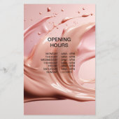 Roze Beauty Salon Prijslijst Flyer (Achterkant)